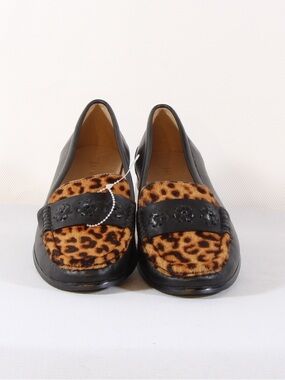 Jack Rogers Remy Black Leopard Print Haircalf Loafers NWT